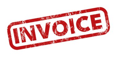 Beyaz arkaplanda kırmızı damgalı fatura metni