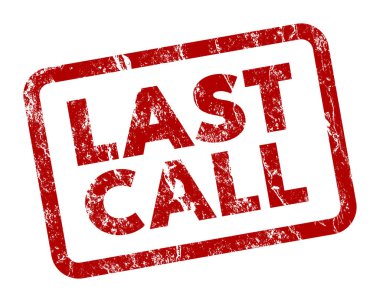 Üzüntülü dokusu ve kalın harfleriyle son çağrı damgası