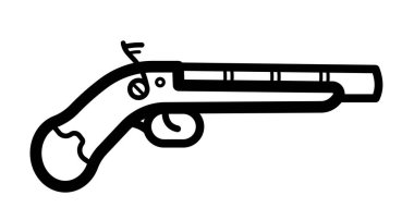 Detaylı özellikleri olan klasik tabanca tasviri