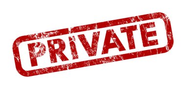 Beyaz arkaplanda özel damgalı kırmızı damga