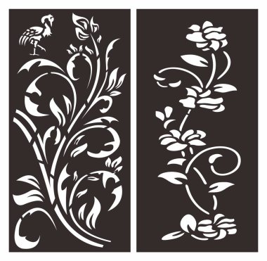 Vektör Kesme Lazer motifli bölme çitleri ve cephe, kusursuz desen