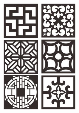 Vektör kesme motif bölünme, çitler ve cephe, pürüzsüz desen