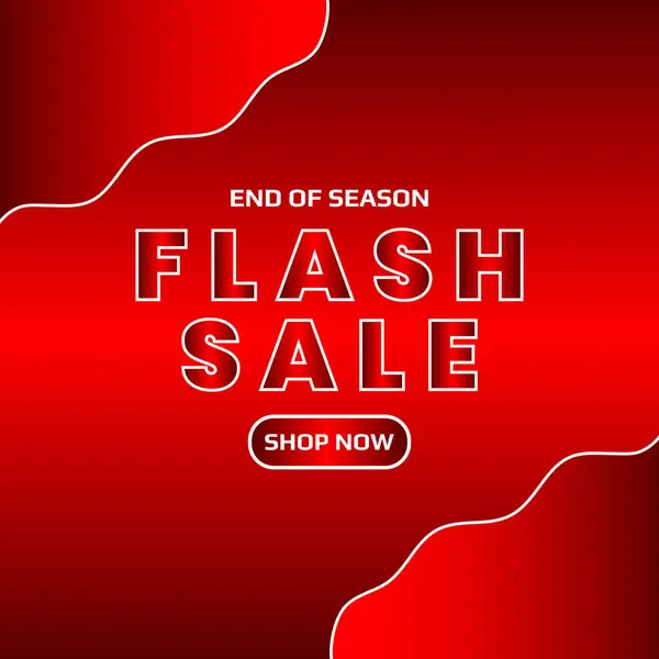 3D flaş satış afişi veya 3D metin tasarımı sezon sonu flash satış mağazası ile poster vektör şablonu şimdi iş tanıtımı veya alışveriş süper özel sıcak mega indirimi için kırmızı gradyan renk temalı reklam sunar 