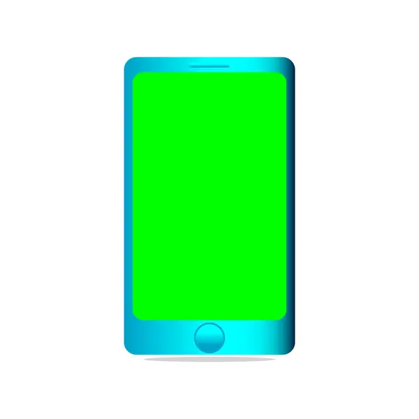 3B mavi kaplama cep telefonu çerçevesi sadece yeşil ekran kroma anahtar cep telefonu görüntüleme şablonu ile beyaz arkaplanda izole edilmiş uygulama gösterimi veya sunum modelleme vektörü