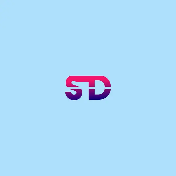 Gradyan renk harfi SD logo vektör şablonu, iş marka kimliği için Alfabe S D logo simgesi
