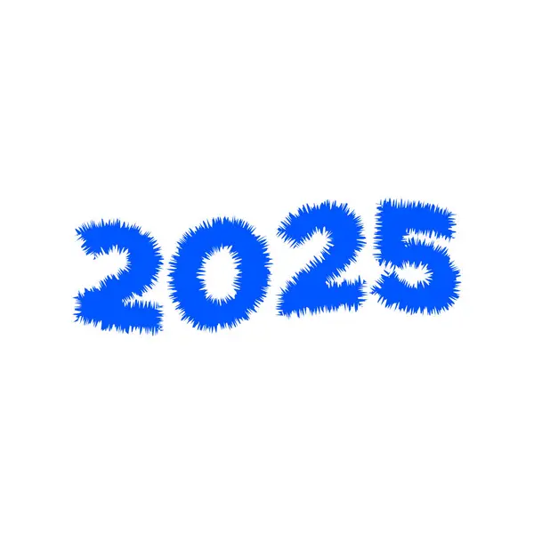 Yeni yıl 2025 dalgalı metin numarası tasarım vektörü çizimi izole edildi