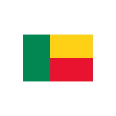 Benin ülke vektör illüstrasyonunun ulusal bayrağı beyaza izole edildi 
