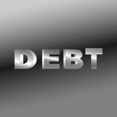 Finansal işletme kredi vergisi konsepti için 3D gümüş renkli bir kelime. vektör illüstrasyonu 
