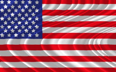 Amerika 'nın ulusal bayrağını sallayan gerçekçi bir hareket. ABD 'nin dalgalı kumaş illüstrasyonları 