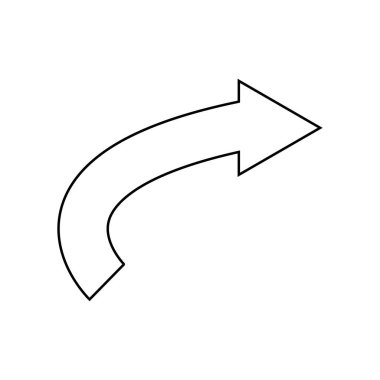 Eğri Oklar Soldan Sağa Yönlendirme Vektör Sembolü Beyaz Arkaplanda İzole Edildi