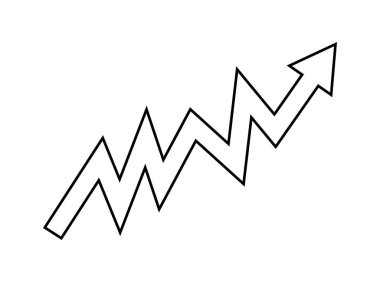 Zigzag Oku Yukarı Doğru Yönlendirme Vektör Sembolü Beyaz Arkaplanda İzole Edildi