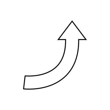 Beyaz Arkaplanda Özetlenmiş Oklar Yukarı Yön Vektör Simgesi İzole Edildi