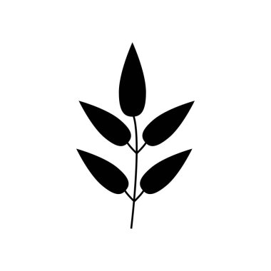 Yaprak Şubesi Vektör İllüstrasyonu Beyazda İzole Edildi