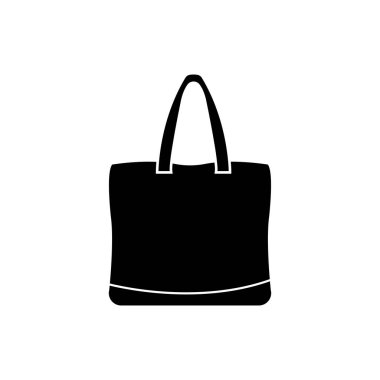 Siyah Torba Siluet Vektörü Beyaz Arkaplanda İzole Edildi