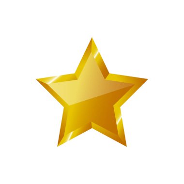 Parlak Metalik Efektli Altın Yıldız Simgesi