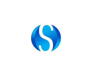 Modern Dairesel Biçimli Mavi S Harfi Logo Tasarımı