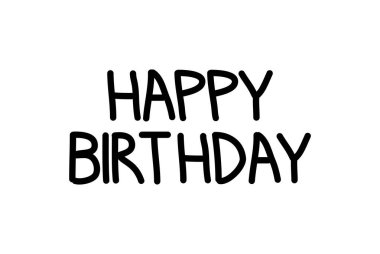 İyi ki Doğdun Siyah Tipografi Beyaz Arkaplanda İzole Edildi 