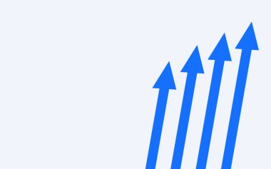 Blue Upward Arrows Büyüme Çizelgesi Mali İlerleme ve Başarıyı Temsil Ediyor