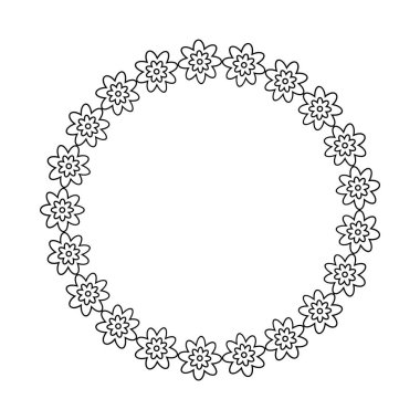  Minimum Vektör Biçimli Petal Motifli Dekoratif Çiçek Çemberi
