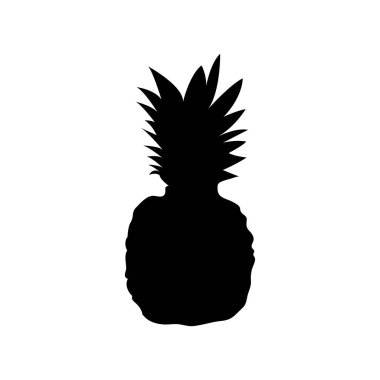  Beyaz Arkaplanda Minimal Vektör Biçimli Ananas Silueti