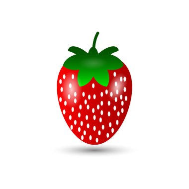 Beyaz arka planda yeşil yapraklı taze kırmızı çilek.