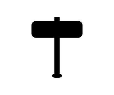 Asgari Siyah Vektör Biçiminde Boş Yol Simgesi Simgesi Simgesi