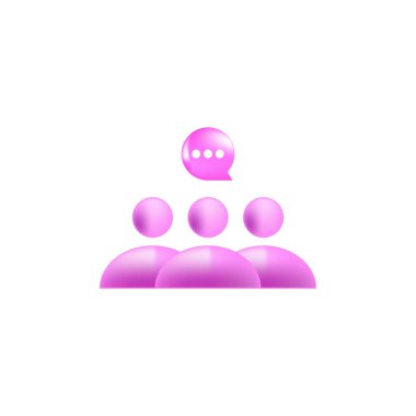  Pembe Grup Sohbet Simgesi Beyaz Arkaplanda Konuşma Baloncuğu
