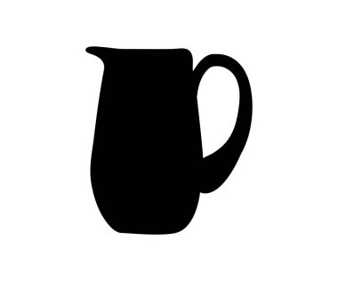 Beyaz üzerine izole edilmiş bir sürahinin vektör silueti 