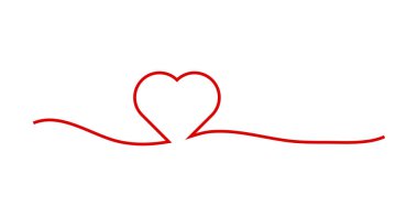  Asgari Kırmızı Kalp Çizgisi Aşkı ve Romantizmi simgeliyor