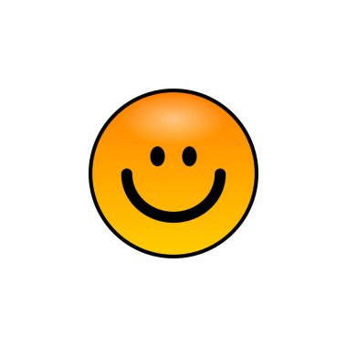 Yuvarlak Sarı Gülen Yüz Simgesi Beyaz Arkaplanda İzole Edildi