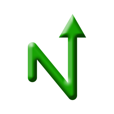 3D Green Upward Arrow Simgesi Navigasyon, Büyüme ve İlerleme Temsilcisi