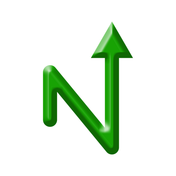 3 Boyutlu Yeşil Ok Büyümeyi, Başarı ve Pozitif Yönü Gösteriyor