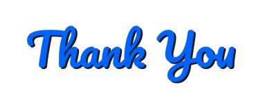 Minnettarlık ve minnettarlık için mavi el yazısıyla yazılmış mesajınız için teşekkür ederiz.