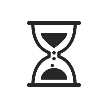 Kum Saati simgesi beyaz arkaplandaki sürenin bitiş zamanını ve proje yönetimini gösteriyor