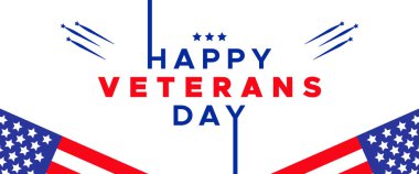 Beyaz arka planda vatansever bayram kutlamaları için Amerikan bayraklarıyla gaziler gününüz kutlu olsun.