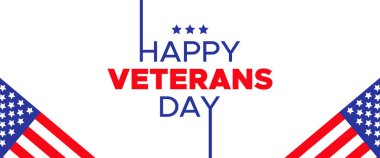 Beyaz arka planda anma günü için Amerikan bayrağı vatanseverlik bayrağı taşıyan gaziler gününüz kutlu olsun.