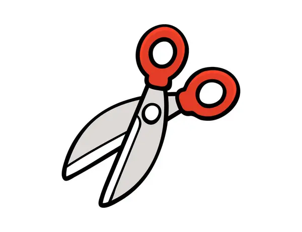 Beyaz Arkaplanda Keskin Makas Simgesi Tasarım Vektörü