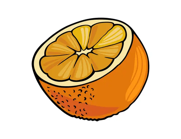 Yarısı kesilmiş portakal renkli ikon vektör çizimi