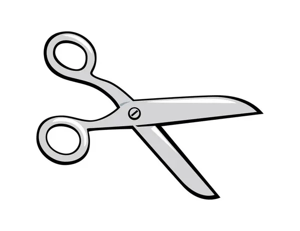 Keskin ve Parlak Çelik Aç Büyük Makas Simgesi