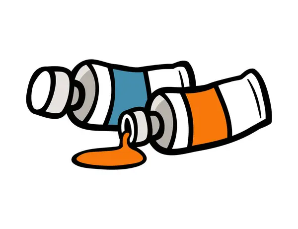 Çocuklar için yazdırma tüpü kitap boyama turuncu ve mavi baskı tüp vektörü