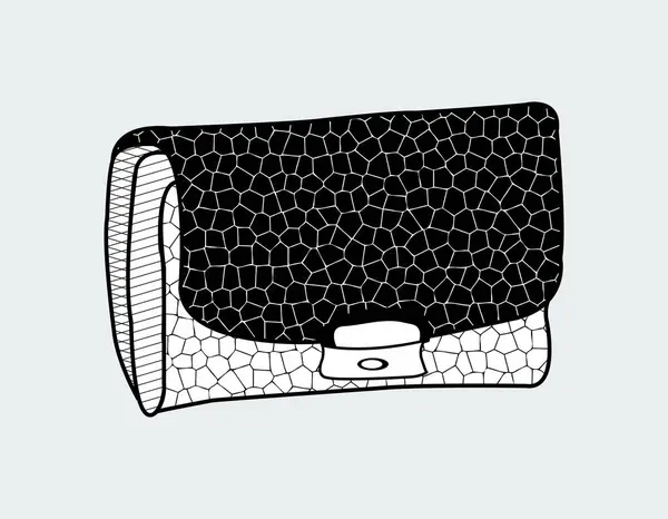 Hayvan desenli şık kadın çantası. Moda tasarımı için zarif bir vektör çizimi.