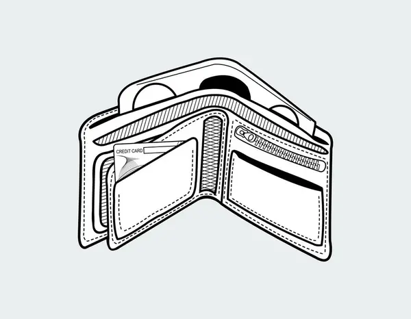 Klasik ve modern tasarım projeleri için siyah beyaz cüzdan.