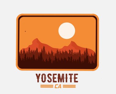 California 'daki Yosemite vektörü baskı, apare, çıkartma vs. için mükemmel