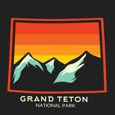 Grand Teton Ulusal Parkı, dağ, t-shirt tasarımı için mükemmel, vb.