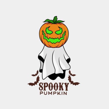 Hayalet ve balkabağı vektörü baskı, tişört tasarımı vs. için mükemmel