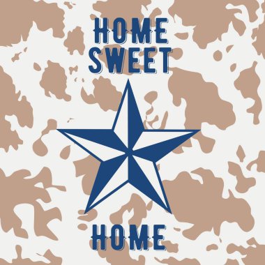 Ev yapımı tatlı ev metnin vektörü, yıldız Teksas yazdırmak için mükemmel, vb.