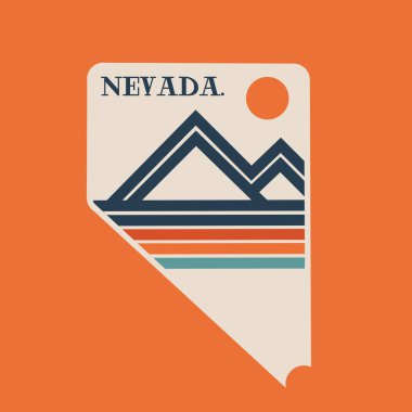 Nevada Doğası Basit Tasarım Parmak izi, giysi ve poster için mükemmel