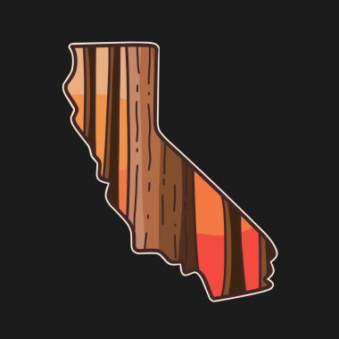 Kaliforniya 'daki Sequoia Ulusal Parkı baskı, giysi ve çıkartma için mükemmel.