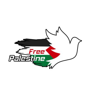  Grunge Filistin bayrağıyla barışın güvercin sembolü baskı, giysi, çıkartma vs. için mükemmel