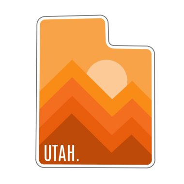 Utah Günbatımı Minimalist Dağ Yapıştırması, Giysi vs.